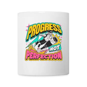Fortschritt statt Perfektion Statement - Tasse - Weiß - Vorne