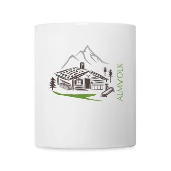 ALMVOLK Almhütte - Tasse - Weiß - Vorne