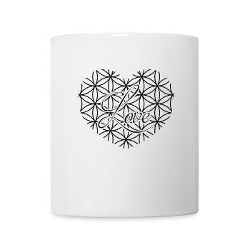 Love - Blume des Lebens - Tasse - Weiß - Vorne