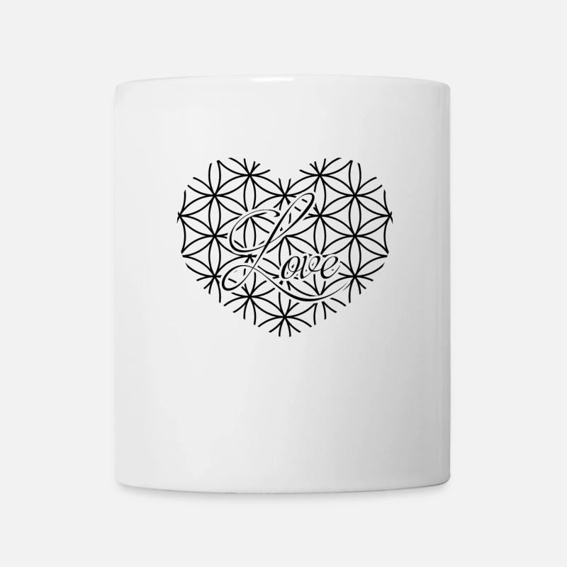 Love - Blume des Lebens - Tasse - Weiß