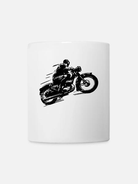 Moto classique vélo003 - Mug blanc - blanc