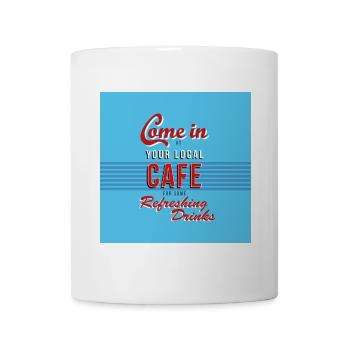 Cafe refreshing drinks plate / poster - Mug - white - Front