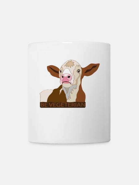 Kalb Be Vegetarian - Tasse - Weiß