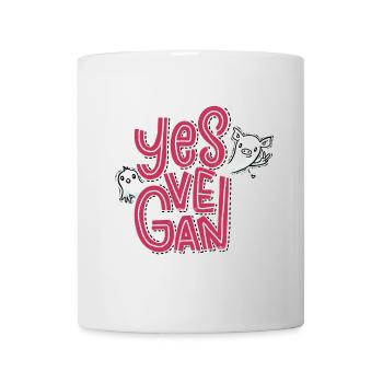Oui, végétalien! - Mug blanc - blanc - Devant