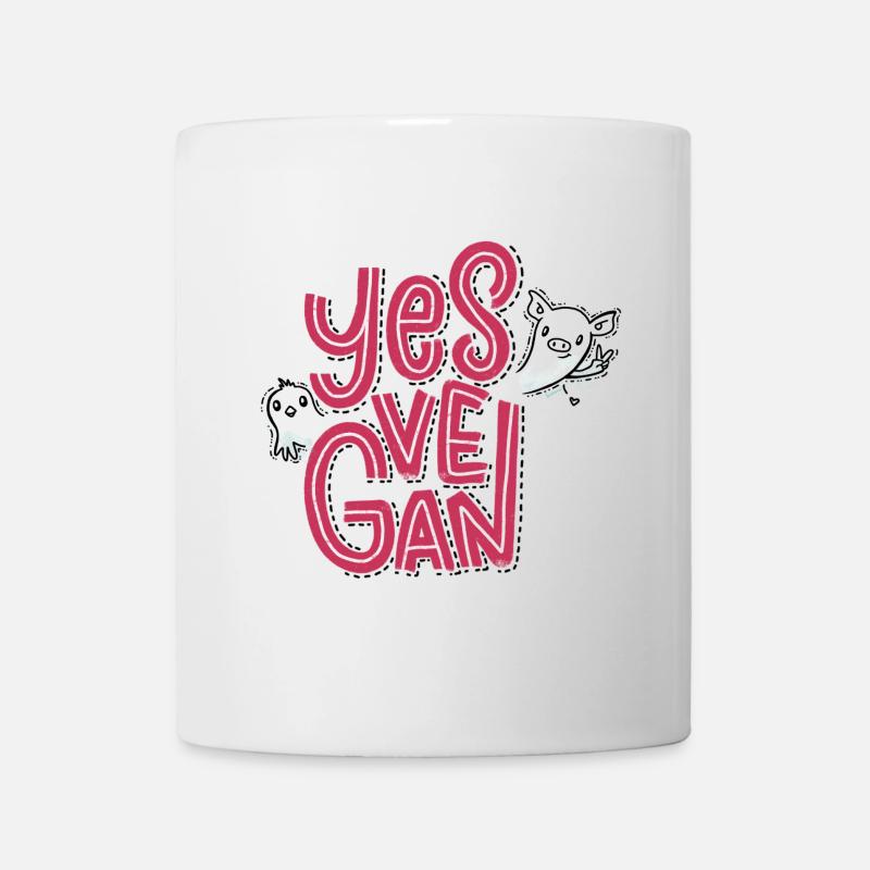 Oui, végétalien! - Mug blanc - blanc