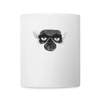 Visage de lémurien malheureux grincheux - Mug blanc - blanc - Devant