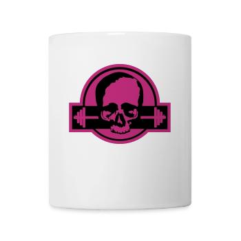 Bodybuilding / skull / Deadlift / Bodyfit - Tasse - Weiß - Vorne