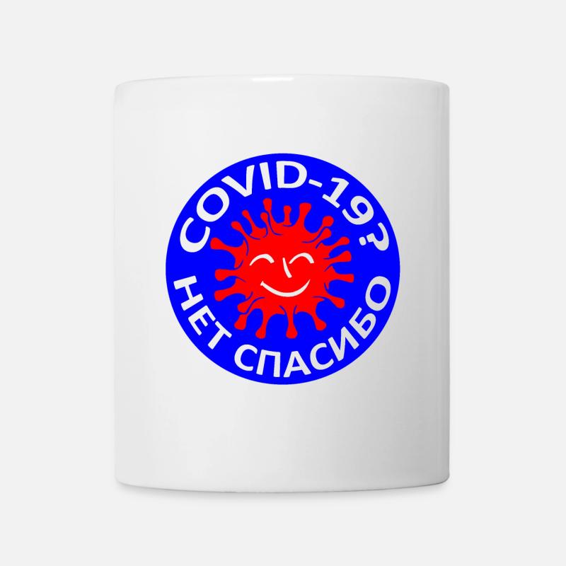 COVID-19 [FEMININE? Non merci; Russe; - Mug blanc - blanc