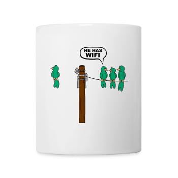 Vogel Er hat Wifi Grafik - Tasse - Weiß - Vorne