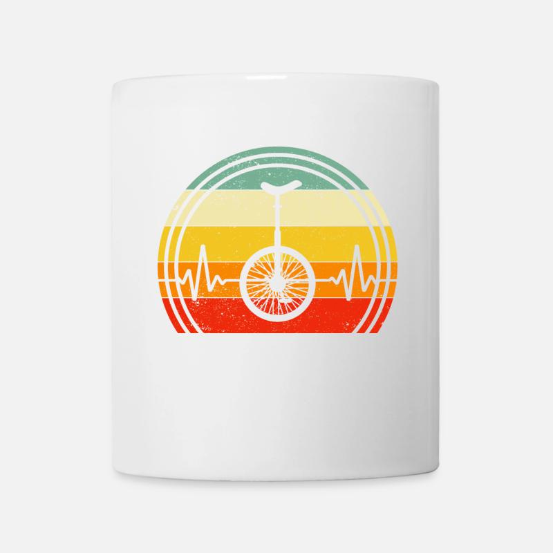 einradsport unicycle retro einradfahrerin - Tasse - Weiß
