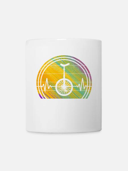 Unicycle monocycle artiste monocycle motifs - Mug blanc - blanc