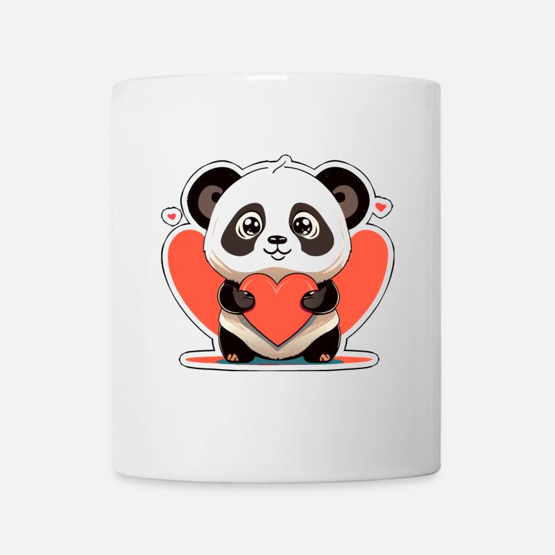 panda with heart - Mug - white