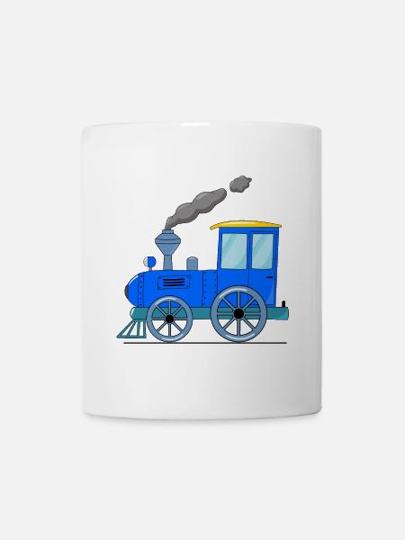Kinderzug Eisenbahn blau - Tasse - Weiß