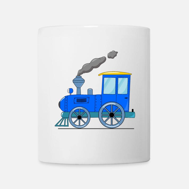 Kinderzug Eisenbahn blau - Tasse - Weiß