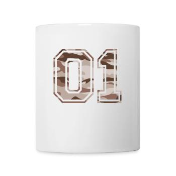01 Camouflage Braun-Beige - Tasse - Weiß - Vorne
