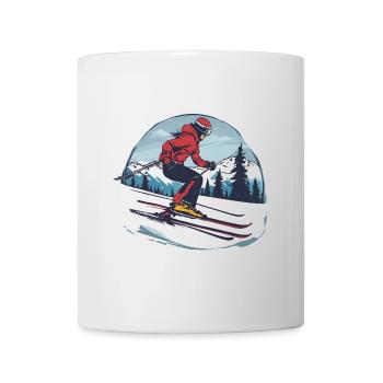 Alpine rote Jacke Skifahrer Skifahren Berg Schneeliebhaber - Tasse - Weiß - Vorne