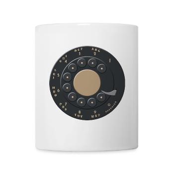 Téléphone Vintage cadran rotatif rétro à l’ancienne - Mug blanc - blanc - Devant
