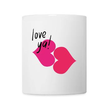 Love you , bisou bisou - Mug blanc - blanc - Devant