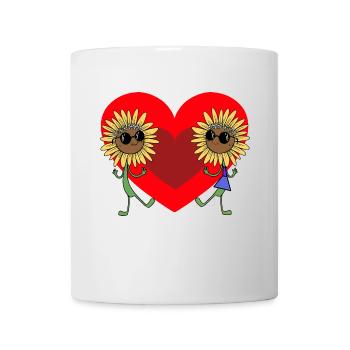 Sommer Sonnenblume Blume Garten Liebe Flora Paar - Tasse - Weiß - Vorne