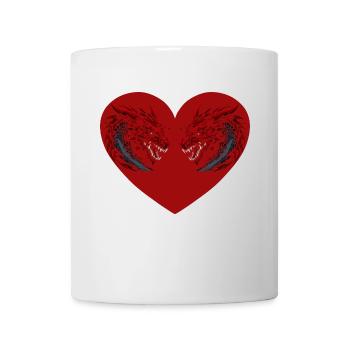 Love Dragon Heart Romance Valentine Mythical Creatures - Mug - white - Front