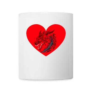 Love Dragon Heart Mythical Creature Fable Dragon - Mug - white - Front