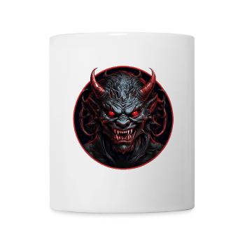 Böser dämonischer Teufel mit roten Augen - Tasse - Weiß - Vorne
