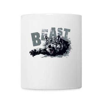 Loup bête - Mug blanc - blanc - Devant
