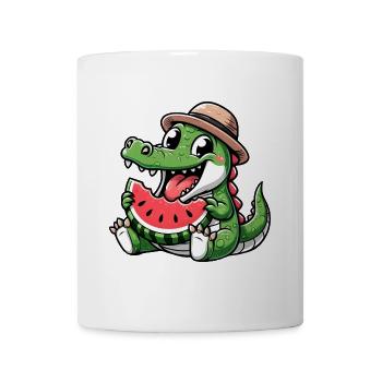 Crocodile Melon Pastèque Fruit Fruité - Mug blanc - blanc - Devant