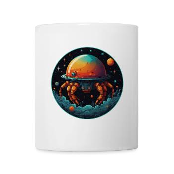 Fantasievolles skurriles Krabben Raumschiff - Tasse - Weiß - Vorne