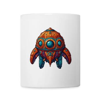Vaisseau spatial coloré imaginatif fantaisiste - Mug blanc - blanc - Devant
