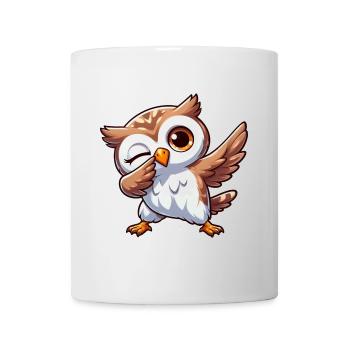 Cool Owl Dab Dabbing Funny Design - Mug - white - Front