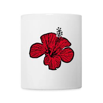 Blume rot rote Blumen rot rote Blumen Hibiskus - Tasse - Weiß - Vorne