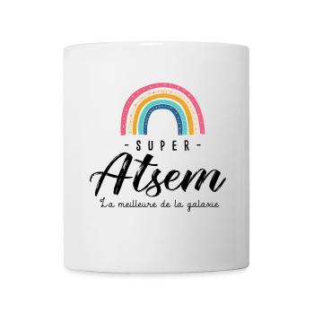 Atsem cadeau atsem super Atsem meilleure - Mug blanc - blanc - Devant