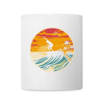 Beach Surfing Surfboard Vintage Surfer Beach Surf - Mug blanc - blanc - Devant