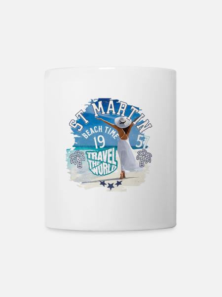 Beach time St Martin west indies - Mug blanc - blanc
