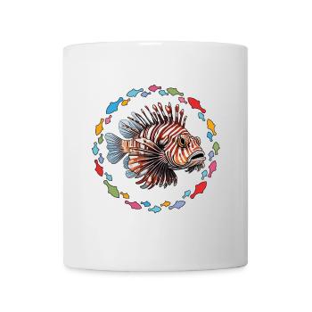 Rotfeuerfisch Korallenfisch im Fischekreis - Tasse - Weiß - Vorne