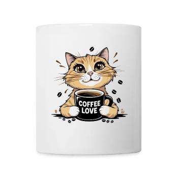 Kaffeeliebe Katze Design - Tasse - Weiß - Vorne