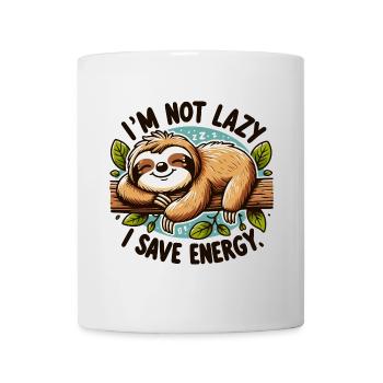 Je ne suis pas paresseux – j’économise de l’énergie - Mug blanc - blanc - Devant