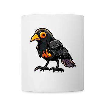 Rabe Krähe Halloween Comic Lustig - Tasse - Weiß - Vorne