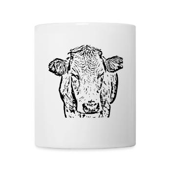 Cow Black Cow Head Gift Farmers - Mug - white - Front