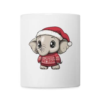 Noël des éléphants - Mug blanc - blanc - Devant