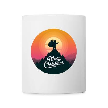 Weihnachtsmann auf dem Berg Merry Christmas - Tasse - Weiß - Vorne