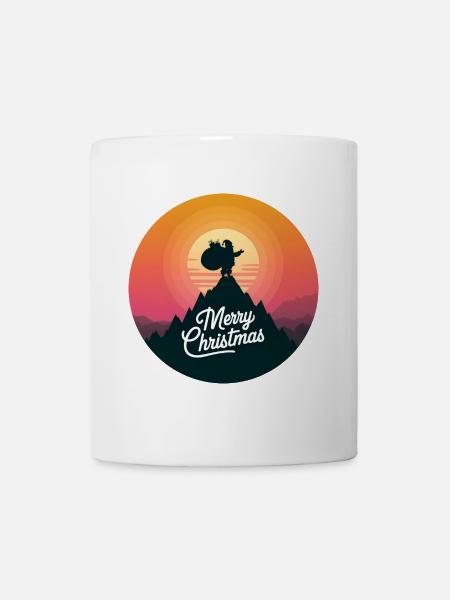 Weihnachtsmann auf dem Berg Merry Christmas - Tasse - Weiß
