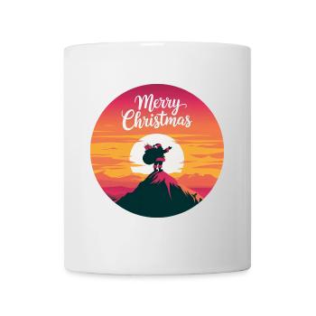 Weihnachtsmann auf dem Berg Merry Christmas - Tasse - Weiß - Vorne