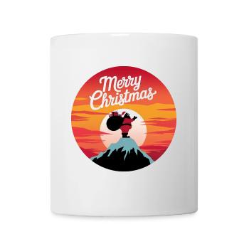 Weihnachtsmann auf dem Berg Merry Christmas - Tasse - Weiß - Vorne