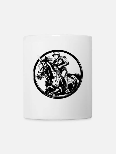 Équitation Femme Silhouette - Mug blanc - blanc