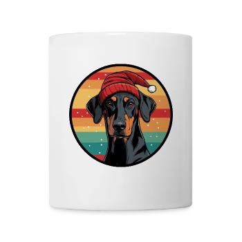 Dobermann Hund Weihnachten Tier - Tasse - Weiß - Vorne