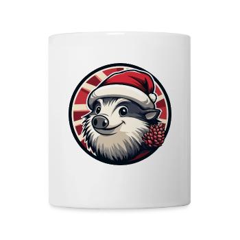 Hérisson animal de Noël - Mug blanc - blanc - Devant