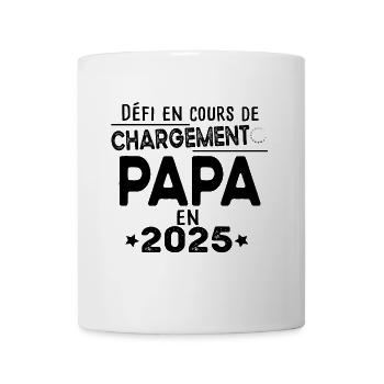 2025 Papa Bébé Naissance Père Cadeau Humour - Mug blanc - blanc - Devant