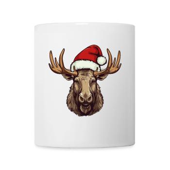 Moose Head Christmas Portrait - Mug - white - Front